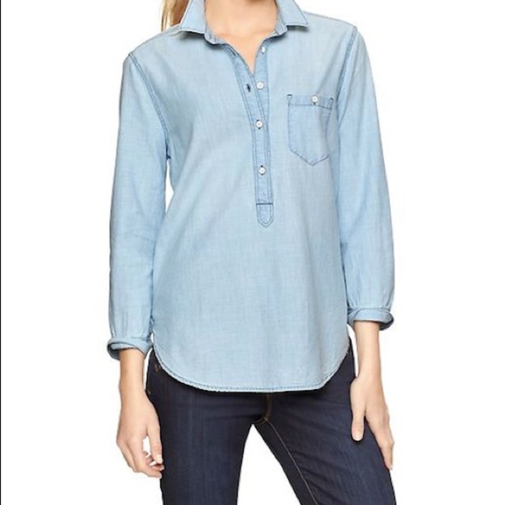 GAP Denim Chambray Popover Shirt